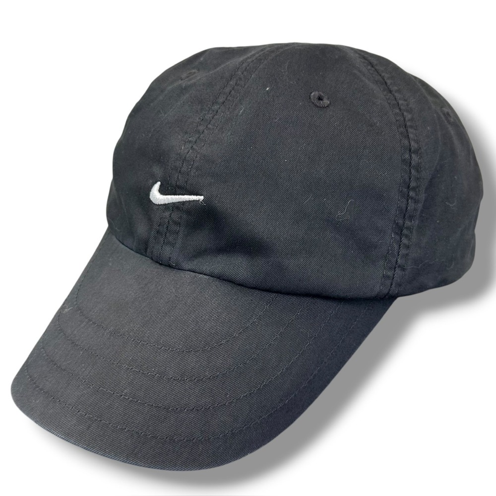 Nike Adjustable Hat Cap Black Swoosh Logo One Size Unisex Casual Sportswear